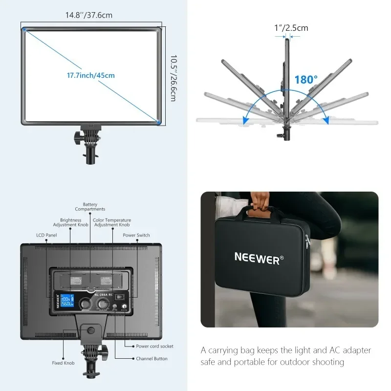 NL288 LED video light with 2.4 - Led Light Panel Stream ulasan dan harga