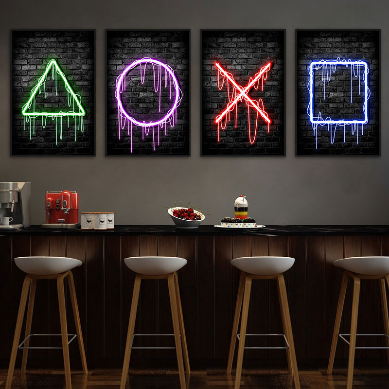Gaming Neon Eat Sleep Game Rep - Esports Gaming Poster ulasan dan harga