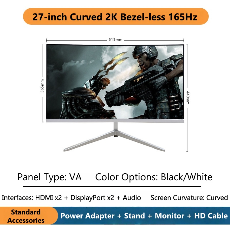 27 Inch 2K Curved Gaming Monit - Gaming X Esports ulasan dan harga