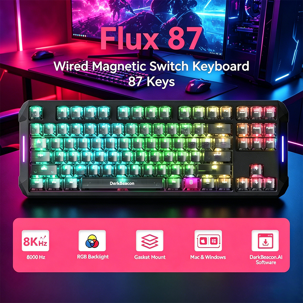 DarkBeacon Flux 87 Hall Effect - Esports Gaming Photo ulasan dan harga