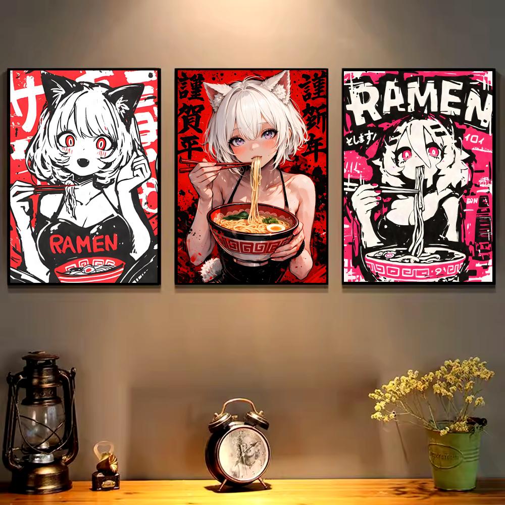 Anime Cat Girl Painting Callig - Esports Gaming Poster ulasan dan harga