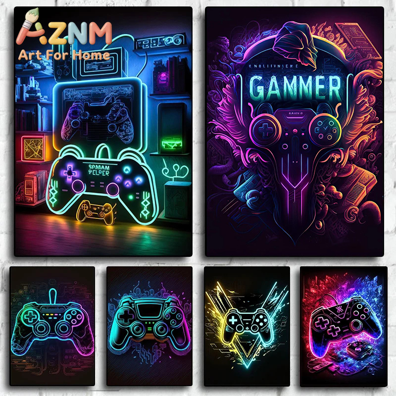 Modern Neon Pop Cool Gaming Wa - Esports Gaming Poster ulasan dan harga