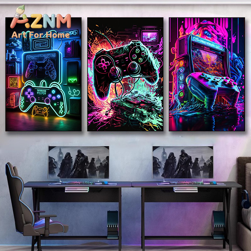 Modern Neon Pop Cool Gaming Wa - Esports Gaming Poster ulasan dan harga