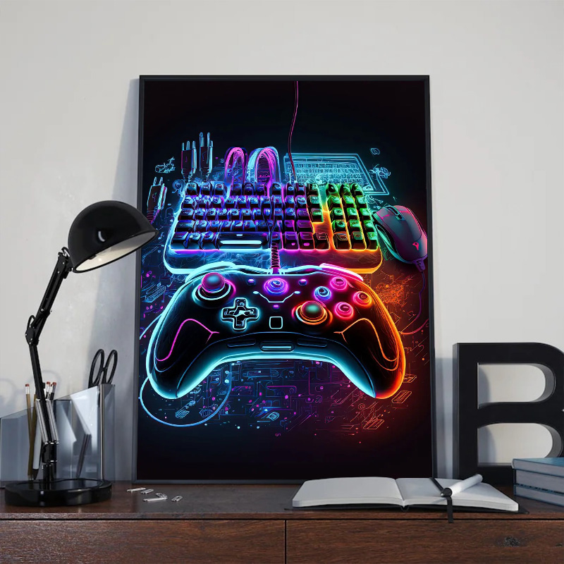 Neon Pop Cool Gaming Wall Art  - Esports Gaming Poster ulasan dan harga
