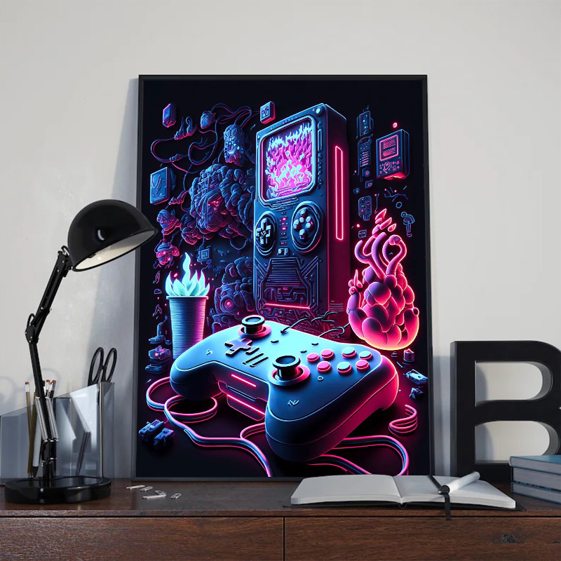 Neon Pop Cool Gaming Wall Art  - Esports Gaming Poster ulasan dan harga