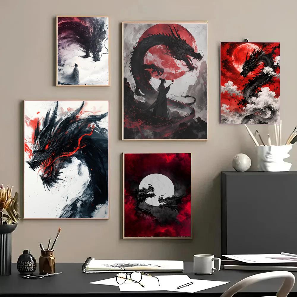 Black Dragon Poster Waterproof - Esports Gaming Poster ulasan dan harga