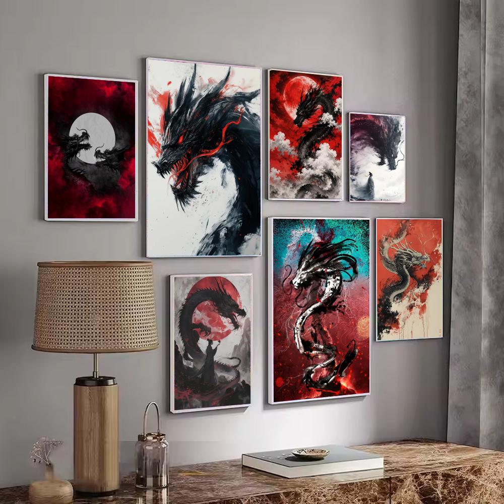 Black Dragon Poster Waterproof - Esports Gaming Poster ulasan dan harga