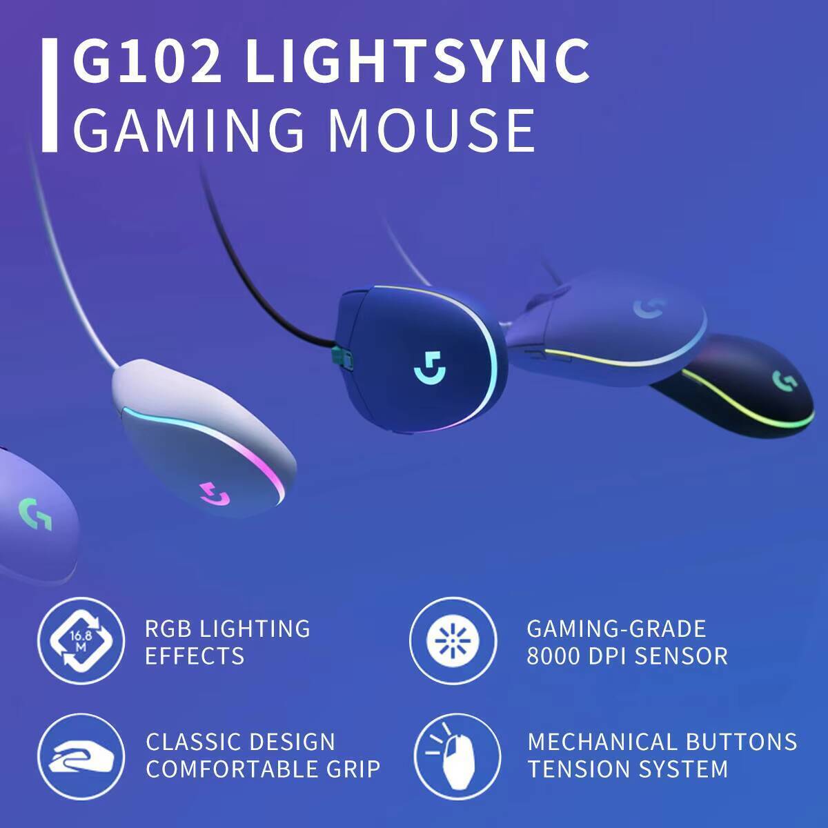Logitech G102 Gaming Mouse, 8x - Esports Gaming Competition ulasan dan harga