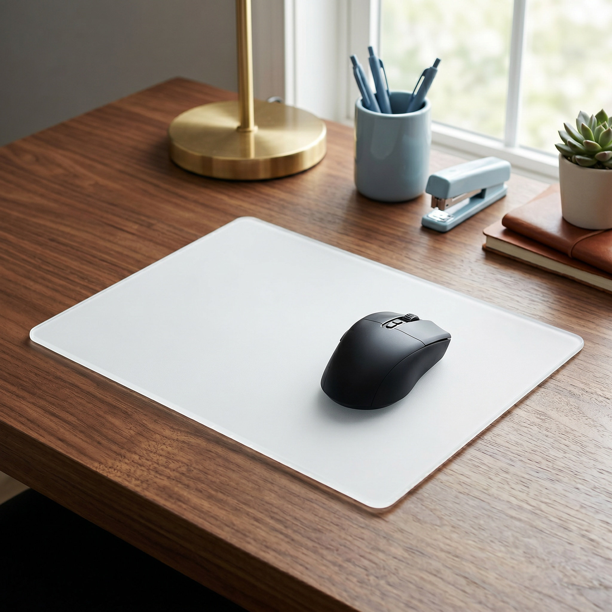 Tempered Glass Mousepad White  - Esports Gaming Competition ulasan dan harga